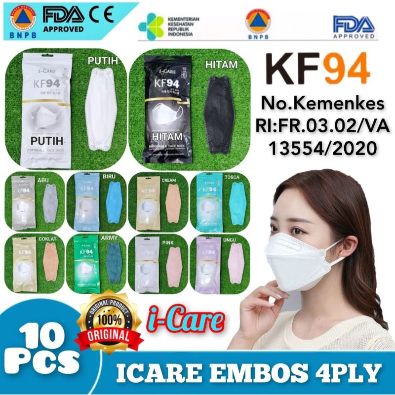 Masker KF94 4Ply Icare - Onecare - Chasa 1Bungkus Isi 10Pcs