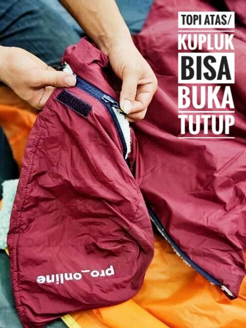 Sleeping Bag Premium Polar Bulu pro_online Extra Tebal - Small Paking + Windstoper - Kantor Tidur