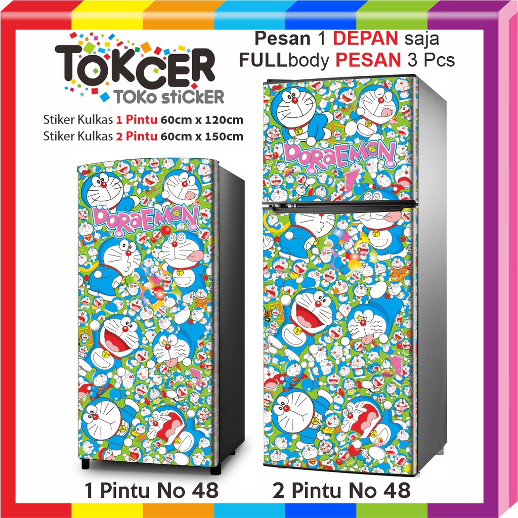 Stiker Kulkas DORAEMON 1 Pintu dan 2 Pintu