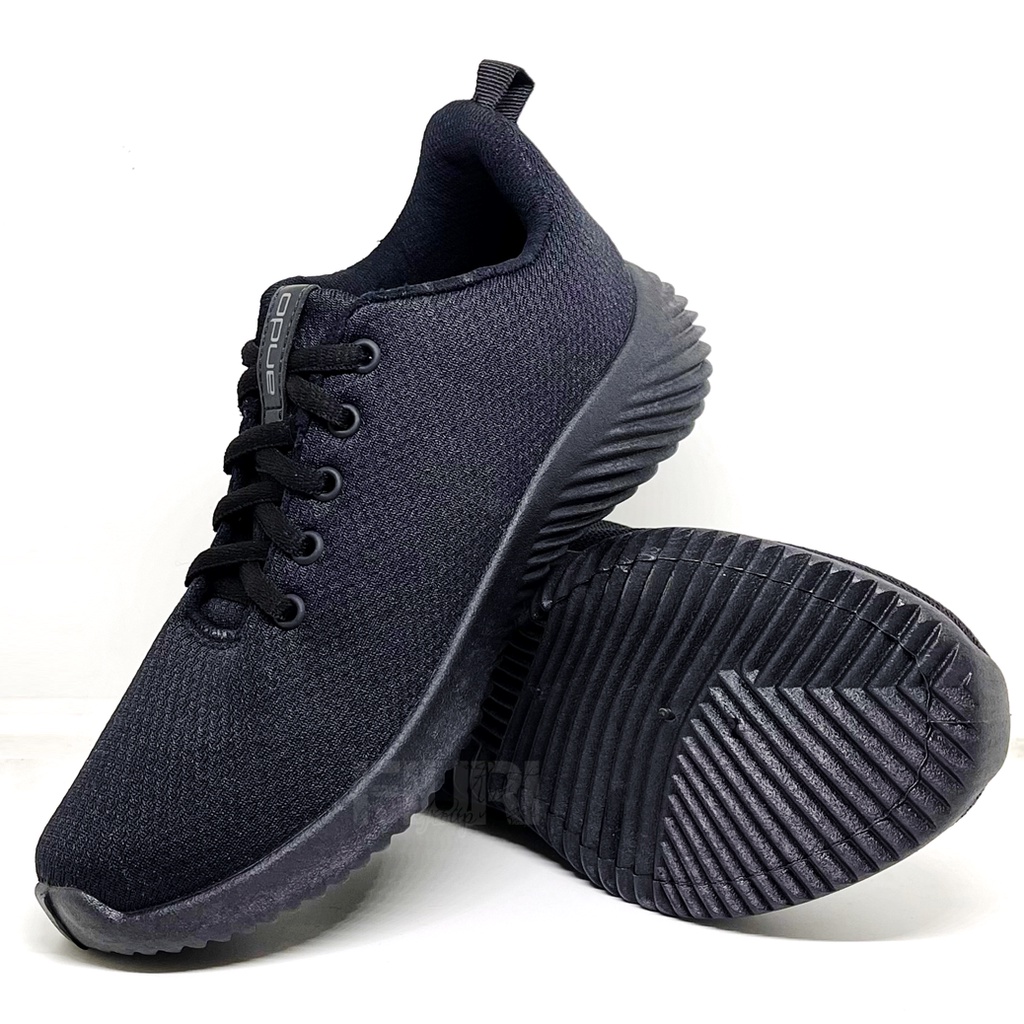 FIURI - Ando Original - NICKLAUS 39-43 FULL HITAM - Sepatu Kets Pria - Sepatu Sneakers Pria - Sepatu Olahraga Sport Pria - Sepatu Casual - Sepatu Jogging Lari Fitness Gym Senam Pria - Sepatu Sekolah Bertali SMP SMA