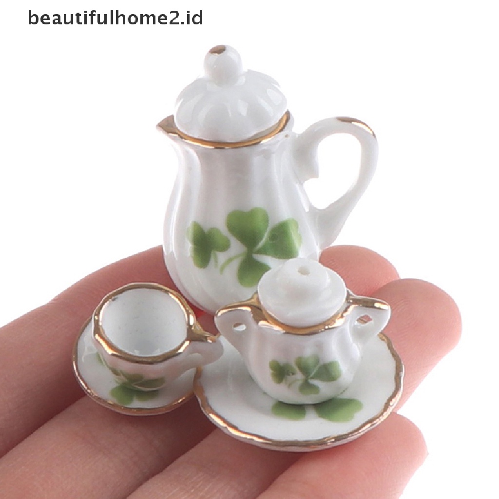 (Beautifulhome2.Id) 15pcs / Set Mainan Miniatur Cangkir Teh Porselen Bahan Keramik Untuk Aksesoris Rumah Boneka 1: 12