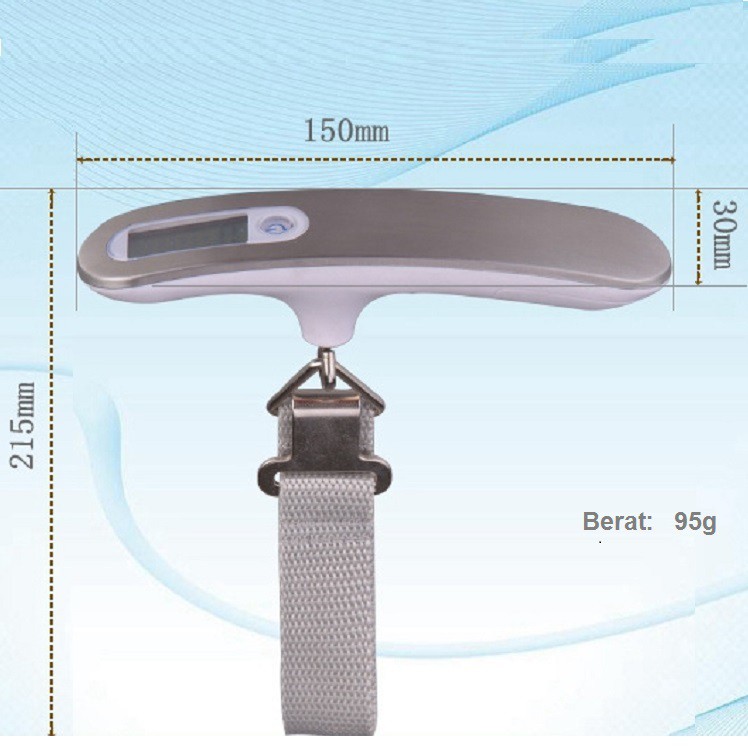 Timbangan Koper Tas Bagasi Gantung Travel 50kg Digital Luggage Scale Portable Stainless Steel