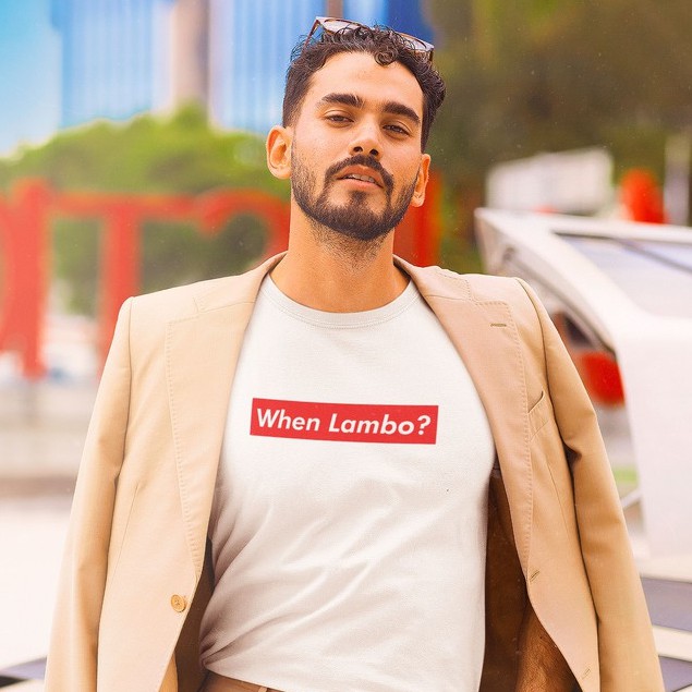 T-shirt Kaos Crypto "When Lambo?" - Kaos Cryptocurrency/Kaos Crypto/Kaos Trader Crypto/Kaos Coin Cry