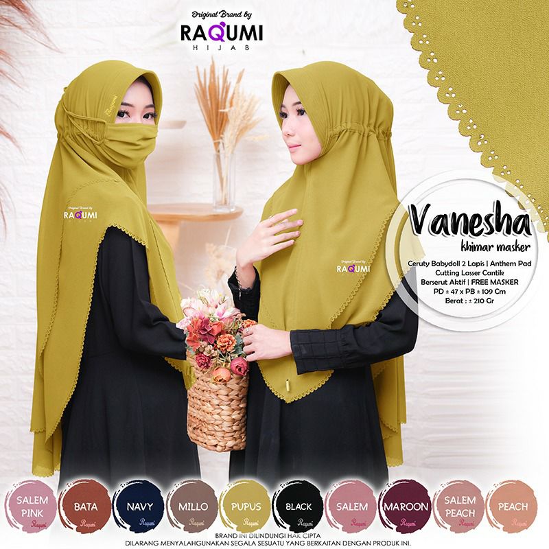 Jilbab Khimar Raqumi Vanesha Khimar Masker