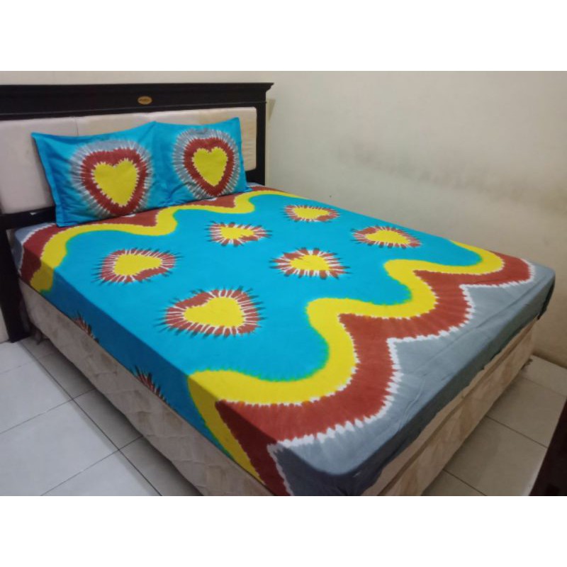 maw_arbatik Seprei Jumputan Love/Seprei Batik/Seprei Jumbo no 1