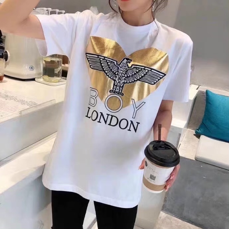 BOY63 KAOS BOY LONDON PRIA WANITA ASIA EROPA LOVE GOLD WINGS