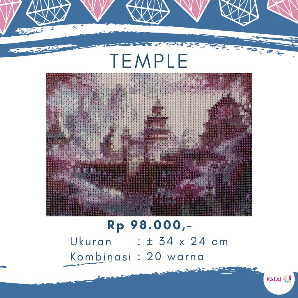 DIY Diamond Painting Temple Pemandangan Kuil (Lukisan Berlian)