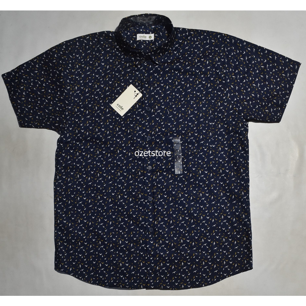 Kemeja Pria Casual Lengan Pendek COLE Navy Reguler KCR53 ORIGINAL