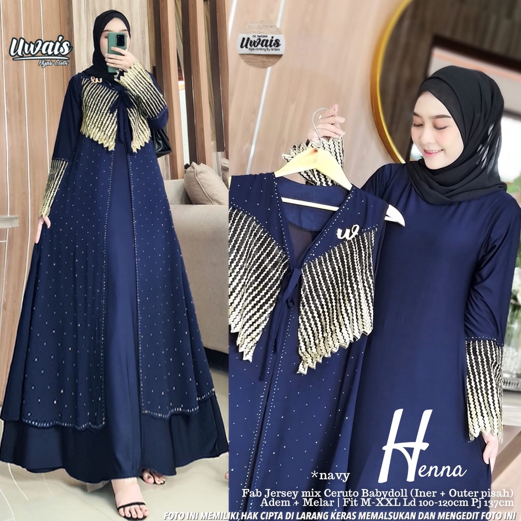 HENNA GAMIS UWAIS ORIGINAL TERBARU Gamis Remaja Terbaru Premium Jumbo