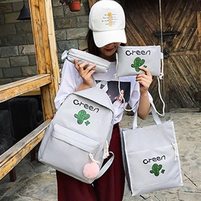 TIKTOK - BACKPACK GREEN - Tas Ransel Backpack Fashion morymony
