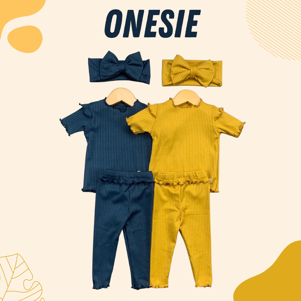 0-6BLN SETELAN BAYI ONESIE FREE HEADBAND SETELAN BAYI PEREMPUAN PREMIUM by MYBEE (SNI) versi 2