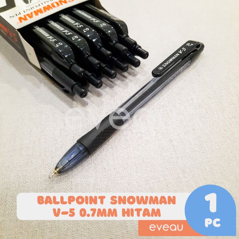 

Pulpen Ballpoint Snowman V5 Hitam 0.7 Fine Point Semi Gel Bolpen Bulpen Pen Alat Tulis Kantor