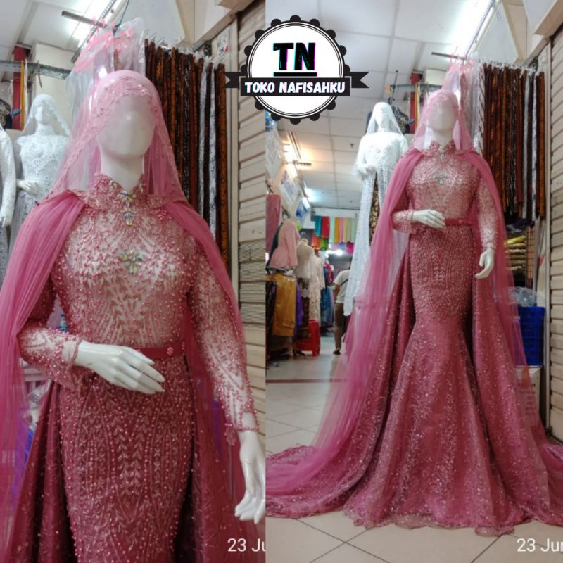 GAUN PENGANTIN AKAD MODERN | GAUN PENGANTIN | BAJU KEBAYA AKAD | GAUN AKAD PAYET | KEBAYA PENGANTIN