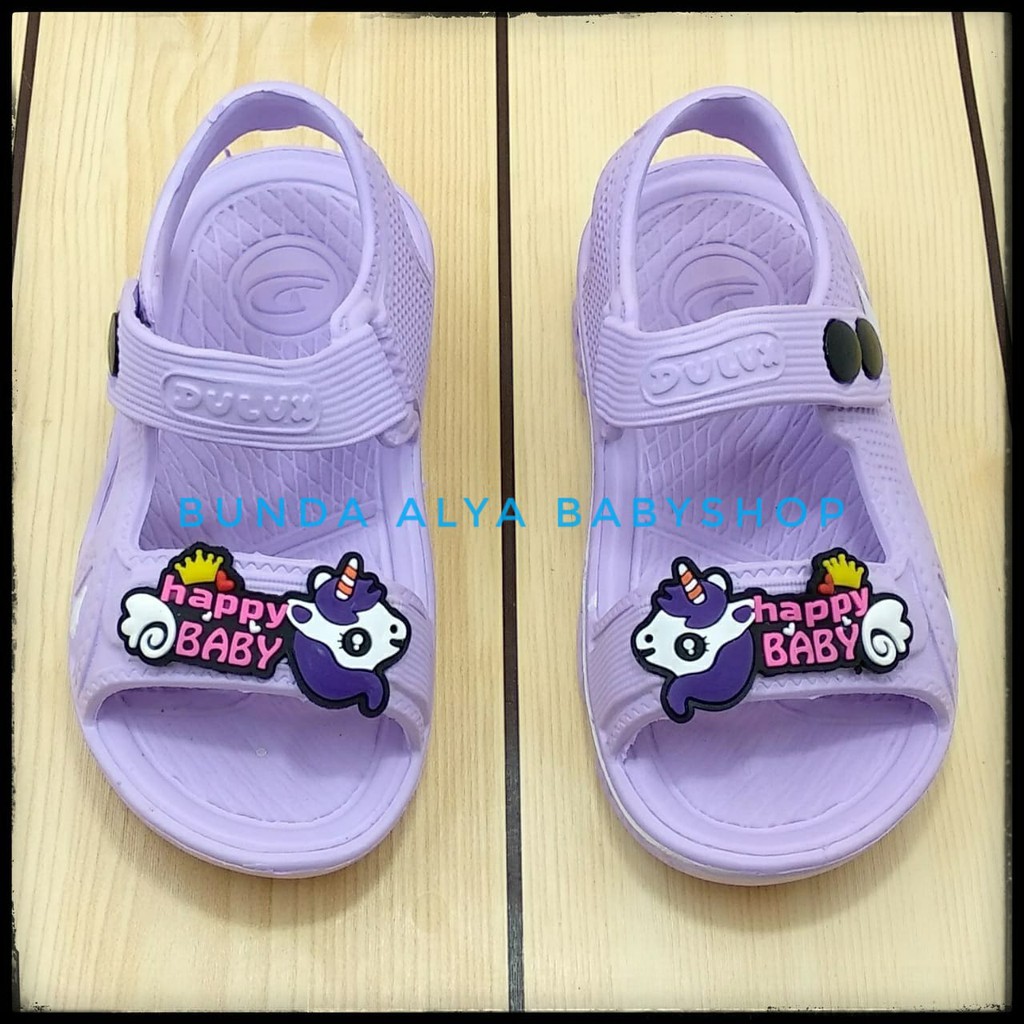 Sandal Anak Perempuan Usia 2 3 4 5 Tahun Motif Lucu UNGU - Sendal Anak Cewek Karet Unicorn Anti Licin Size 24 - 29