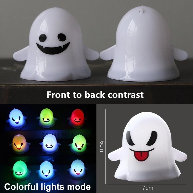 Lampu Malam LED Warna-Warni Bentuk Emoticon Untuk Dekorasi Halloween