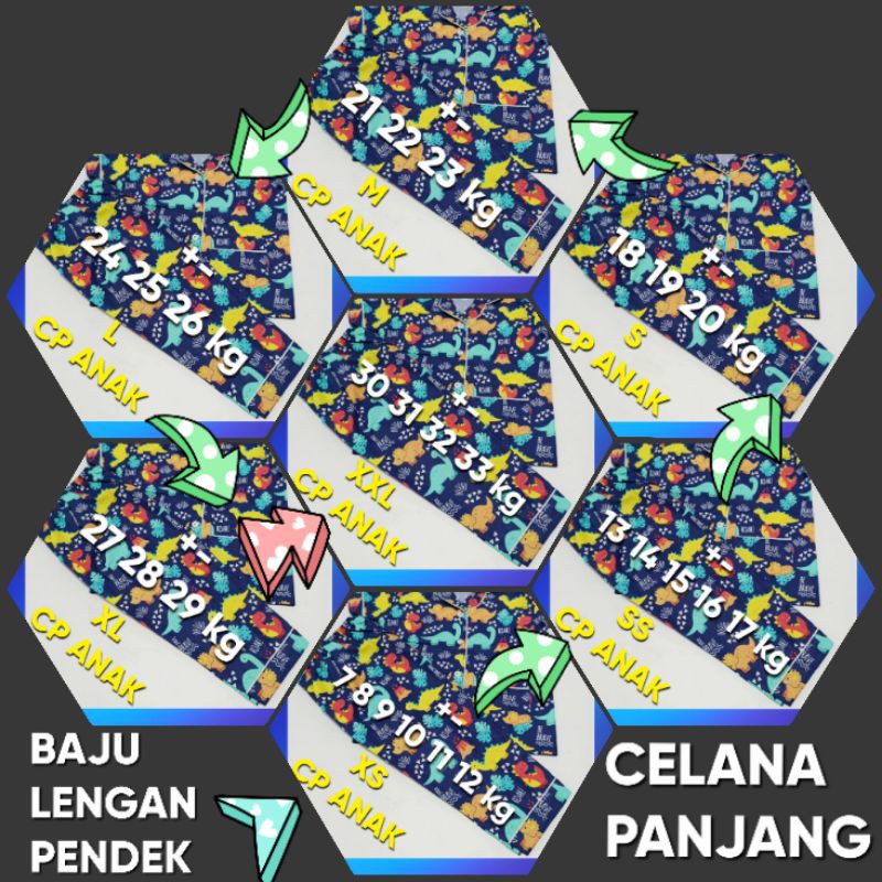 Piyama katun anak / baju tidur anak lengan pendek celana panjang / setelan piyama anak motif kartun