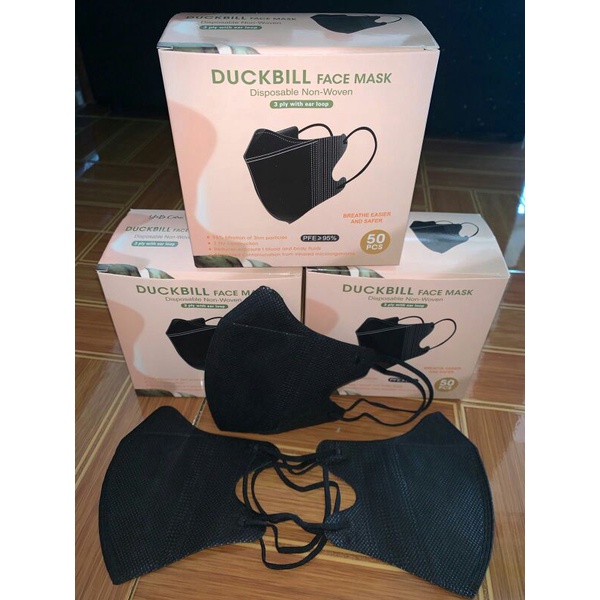 Masker Duckbill Hitam Dewasa / Masker Dewasa Duckbill Hitam