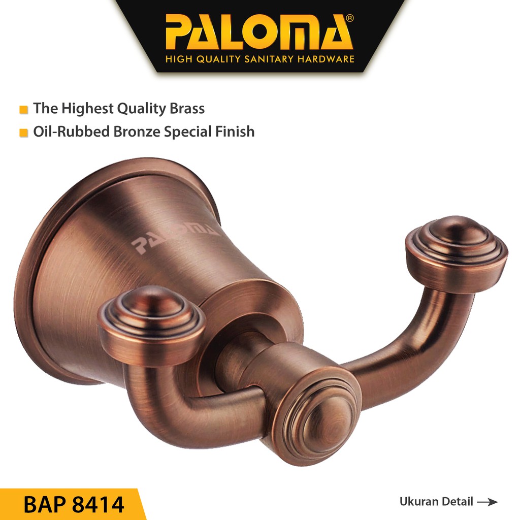 PALOMA BAP 8414 Kapstok Gantungan Baju Handuk Rak Hanger Mandi 2 Kait