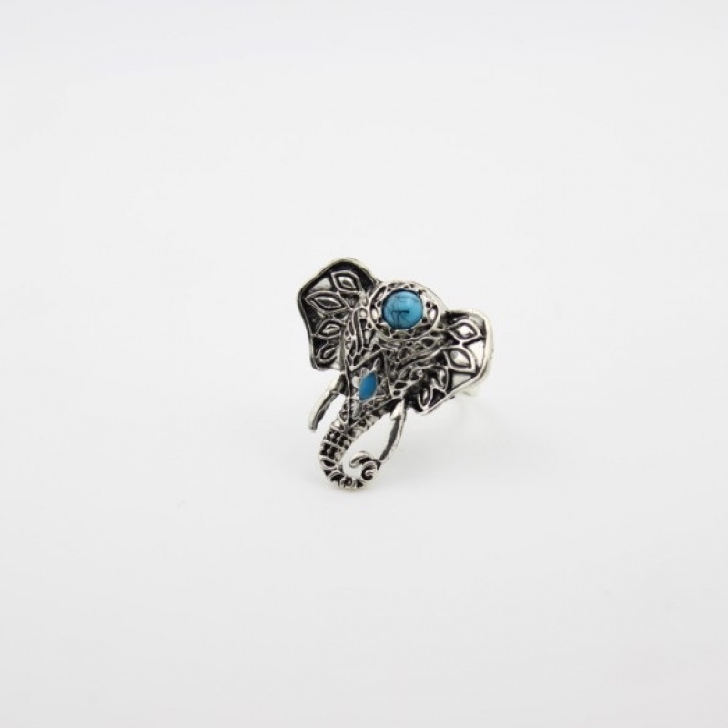 Bohemian Turquoise Women's Vintage Elephant Ring/fashion Party Jewelry Accessories