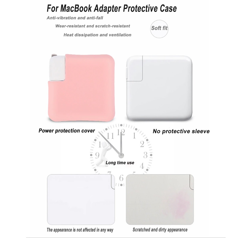 SILIKON CASE CHARGER / ADAPTOR MACBOOK AIR M2 / AIR M1 / MAX M1 / PRO / PRO M1 / PRO M2 / PRO TOUCH BAR / PRO RETINA / 13.3 / 13 / 14.2 / 16.2 INCH (30W / 35W compact / 45W / 61W / 67W / 96W / 140W)