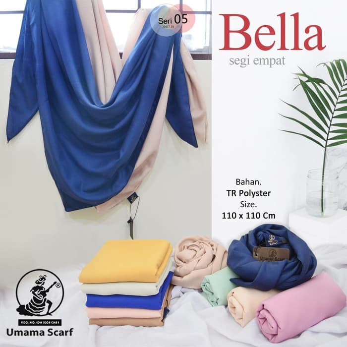 Kerudung BELLA UMAMA Scarf Hijab Jilbab Segi Empat Polos