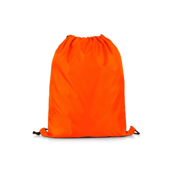 Tas Serut Taslan Polos - Ransel Drawstring Bag Waterproof Gymsack Bag-Orange Neon