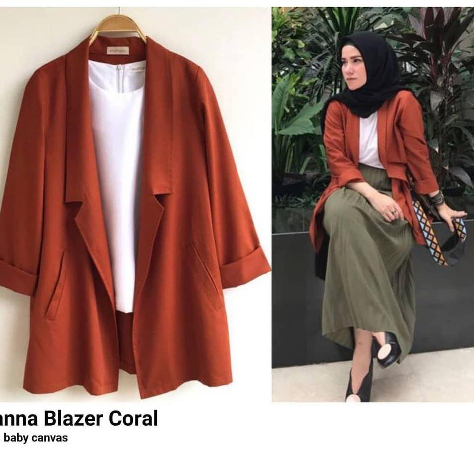 "KWN.11Au22ᴸ" Sabiya Grosir - Hanna Blazer l Blazer Polos Wanita