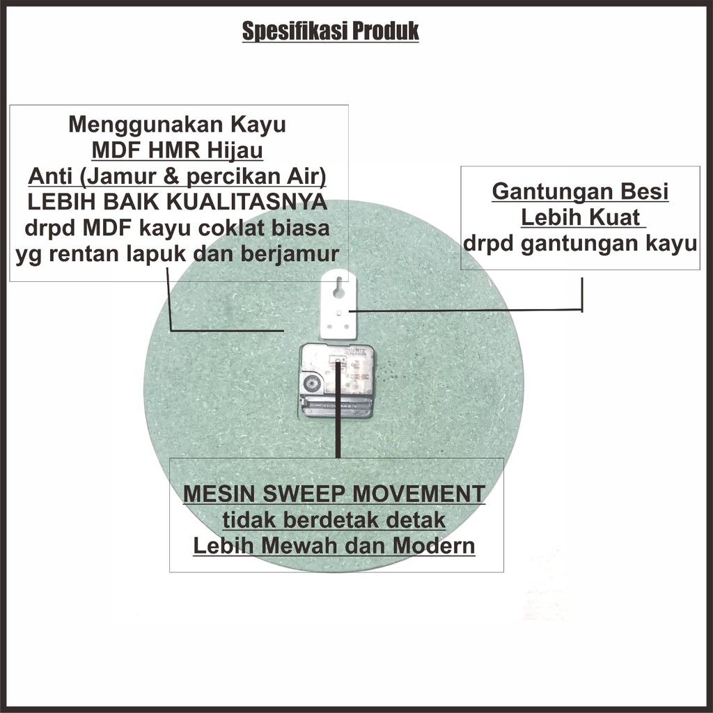 [SWEEP MOVEMENT SERIES] - Jam Dinding Minimalis - TRIDENTE TRICOLOR | AESTHETIC ART MINIMALIS | HIASAN DEKORASI | - by Selembarkayoe