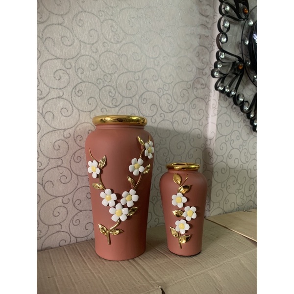 VAS BUNGA PINK KECIL VAS BUNGA KERAMIK VAS BUNGA TIMBUL