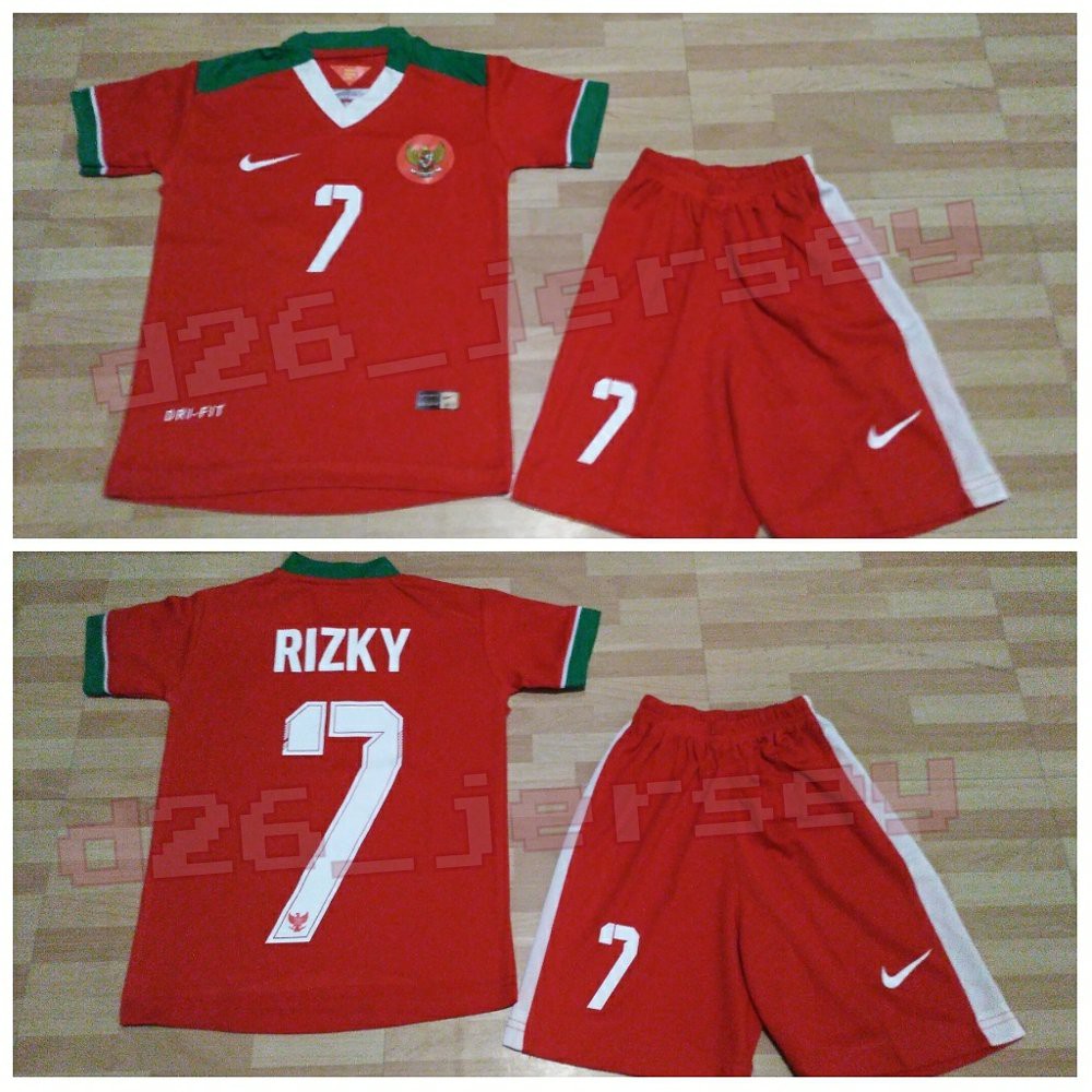 Jersey KIDS Timnas Indonesia home 2017 2018 OFFICIAL Cetak nama Termurah