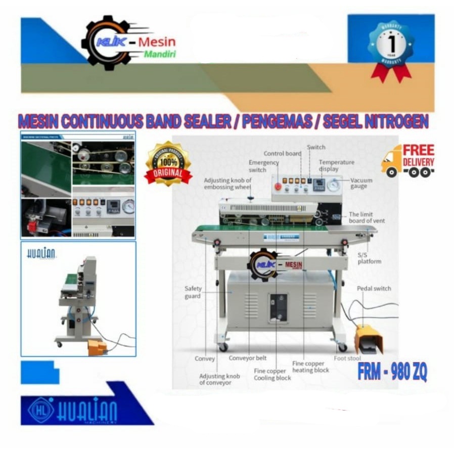 Mesin Sealer Nitrogen /Continouos Band Sealer Vacuum /Angin FRM-980ZQ