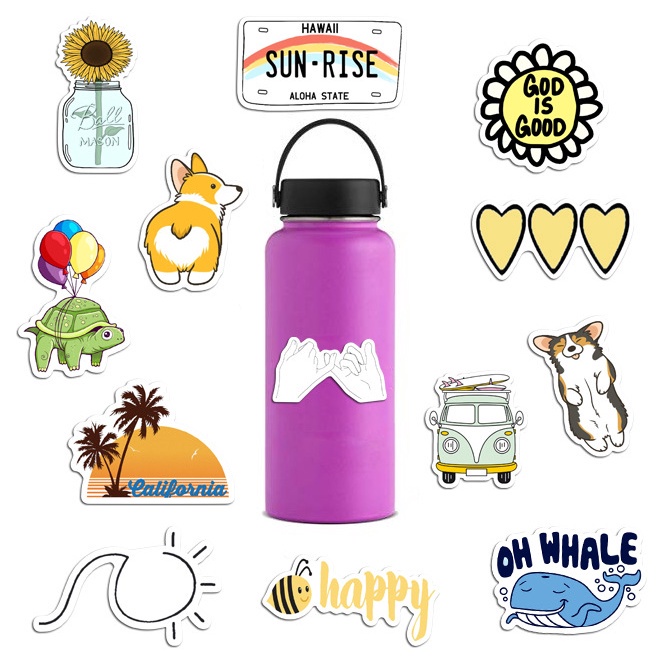 100 Pcs Colorful Creative Waterproof Graffiti Scrapbook Stickers for Laptop Fridge Luggage Cup Decoration