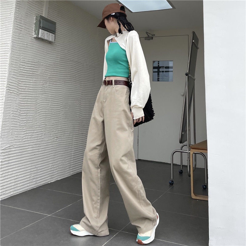 Korean style straight leg loose khaki ringan jeans