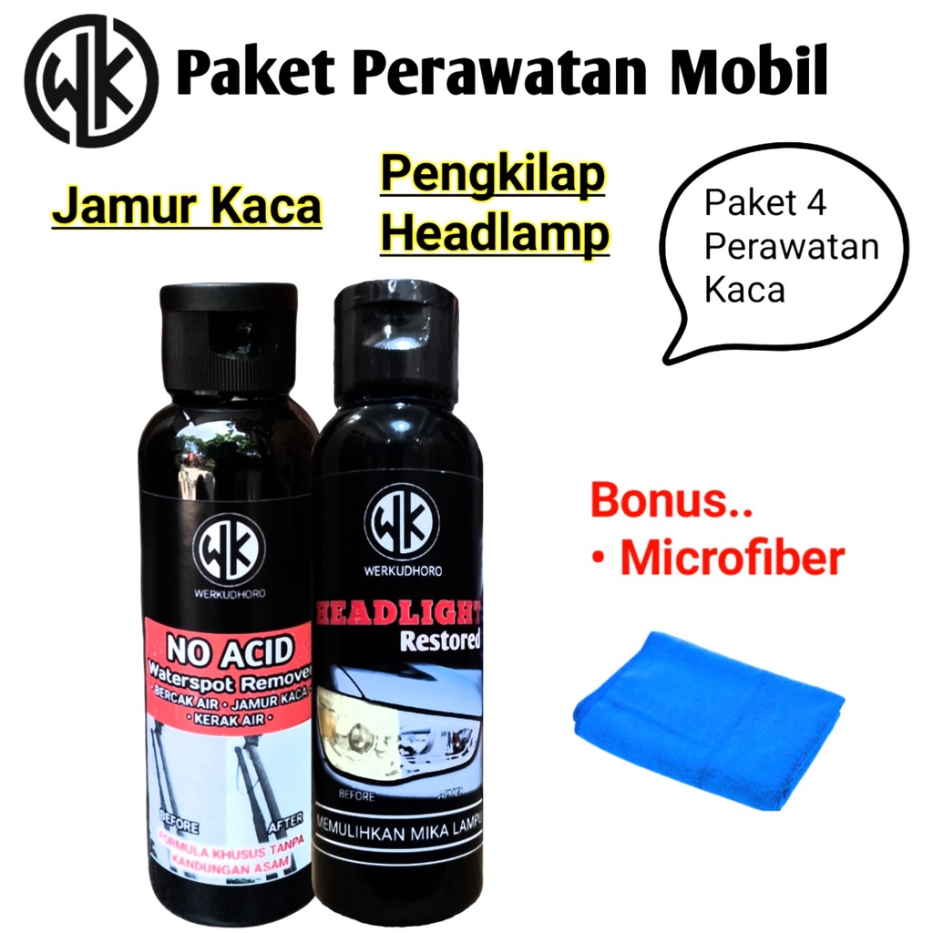 Paket Perawatan Mobil WK Lengkap / Pengkilap Body Mobil Putih Merah Hitam Silver / Pembersih Interior / Pembersih Mesin / Pengkilap Ban / Pembersih Jamur Kaca