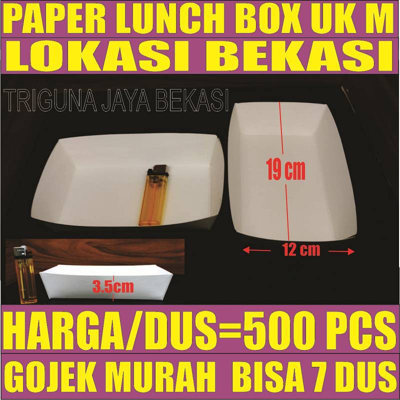 Paper Lunch Box Dus 500pcs Uk M Food Tray Makan Kotak Makanan Kertas Bekasi