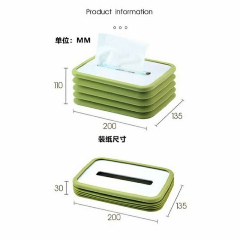 ~ PIYOSHI08 ~ Kotak Tissue Silikon  Lipat / Tissue Box Flexible / Tempat Tissue Serbaguna PR72