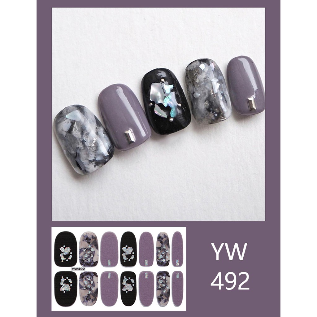 Stiker kuku Nail art Waterproof sticker Part 5 stiker (14 pcs) sticker Kuku nail art