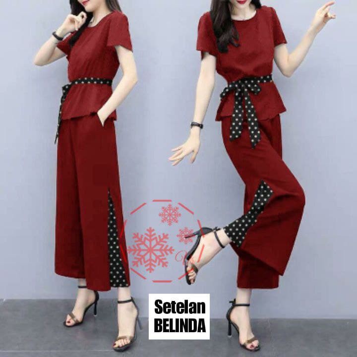 ESME- Stelan Belinda/ COD/ Stelan Kulot Panjang Wanita Modis/ Stelan Kulot Wanita KOREA/ Terbaru