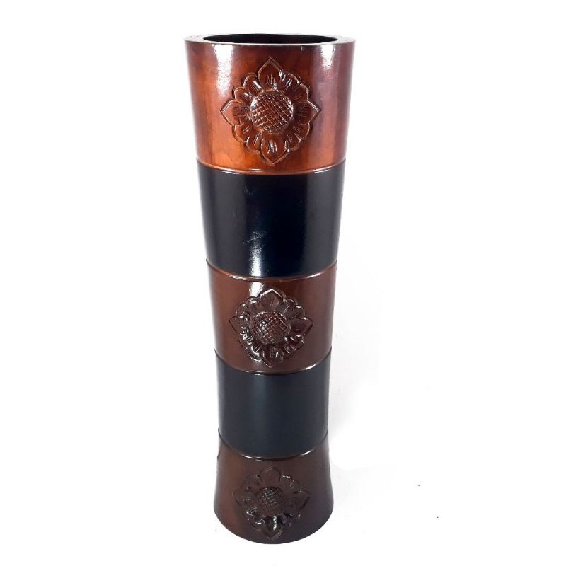 VAS BUNGA KAYU JATI PAHATAN UKURAN BESAR