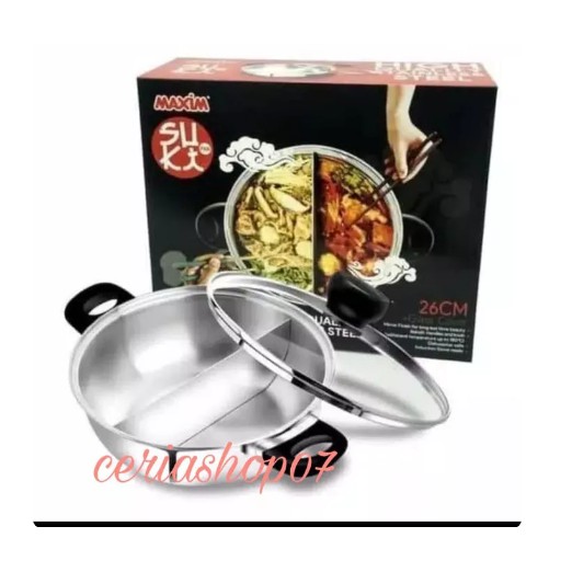 panci shabu sekat 2 / panci suki sekat 2/ panci shabu maxim 26 Cm