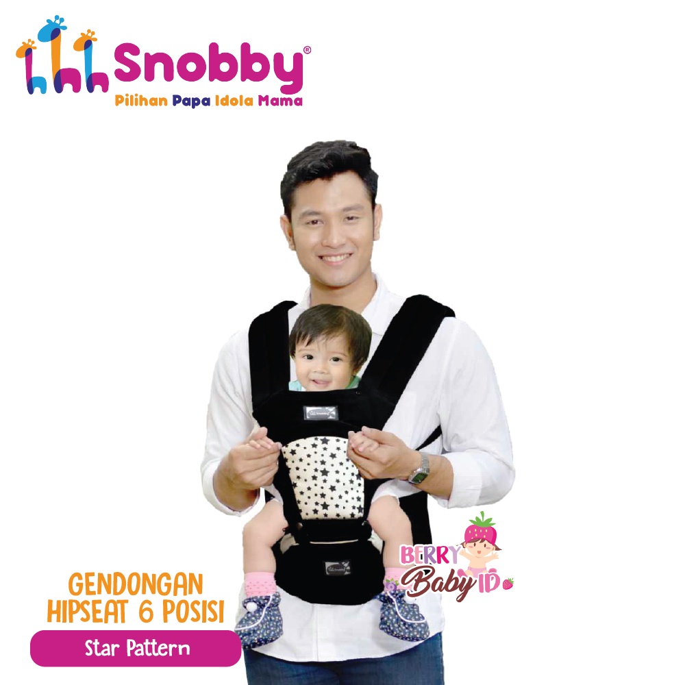 Snobby Gendongan Depan Bayi Hipseat Saku 6 Posisi 1-36 Bulan Berry Mart