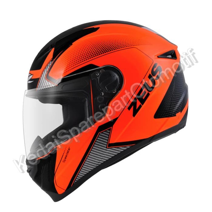 Helm Zeus Z811 AL6 Neon OrangeBlack - Full Face FREE Dark Visor
