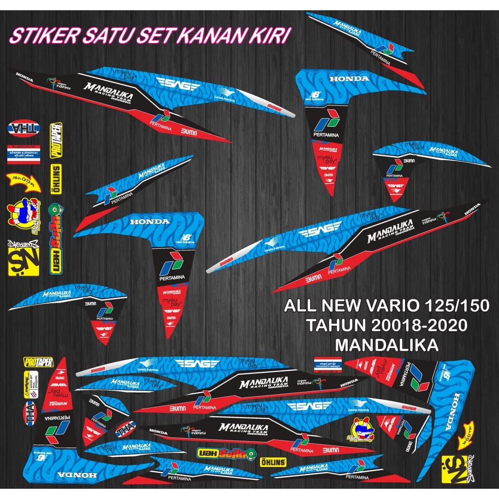 STIKER STRIPING VARIASI HONDA VARIO ALL NEW 2018-2021 GRAFIS MANDALIKA