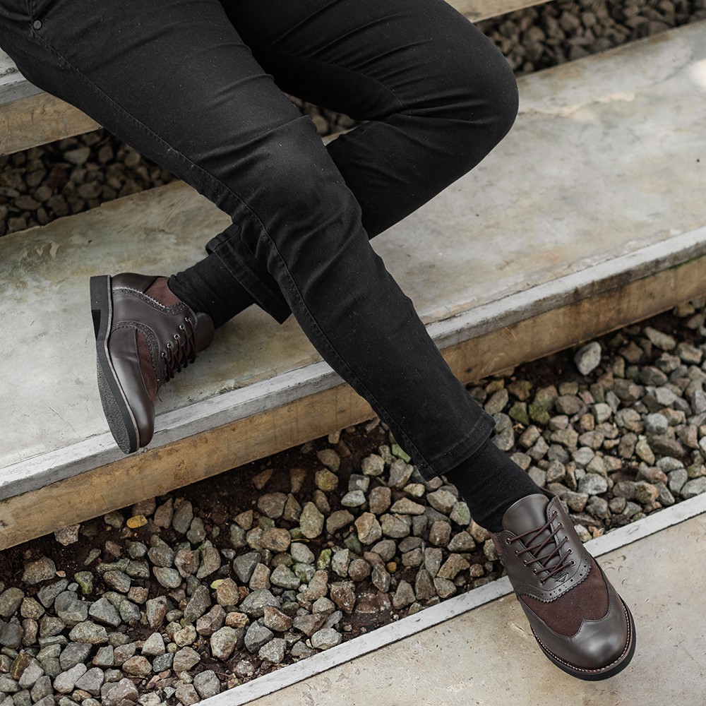 LEEDS BROWN |ManNeedMe x Lvnatica| Sepatu Pantofel Pria Formal/Kantor ORI