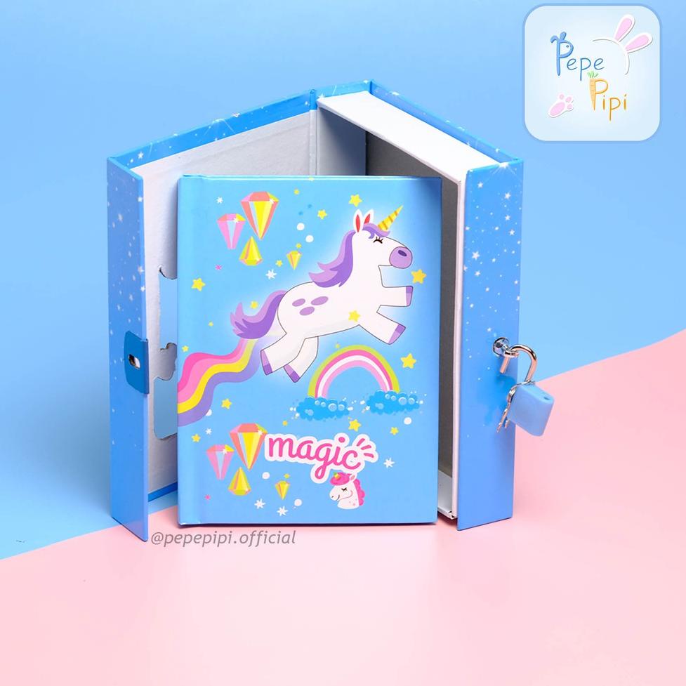 ➤Murah Buku Diary Unicorn Note Book Dengan Kunci Gembok Tebal bisa COD 40 ✼