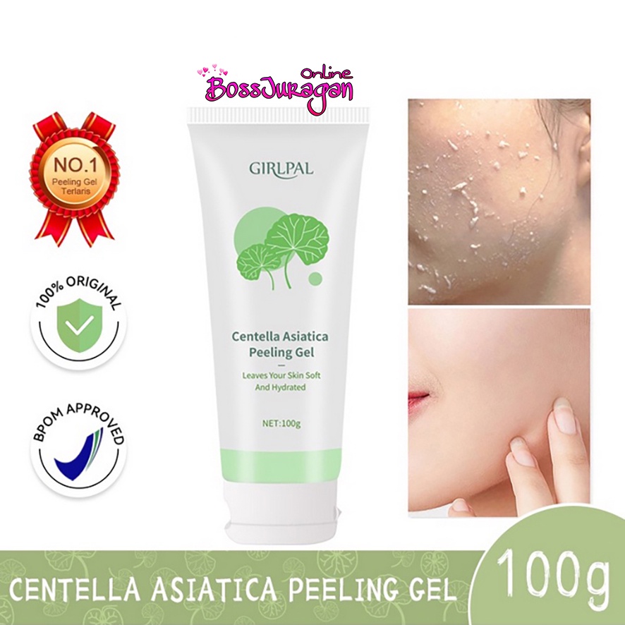 (BOSS) [BPOM] GIRLPAL Centella Asiatica Peeling Gel - Aloe Vera Gel - CHARCOAL 100GR