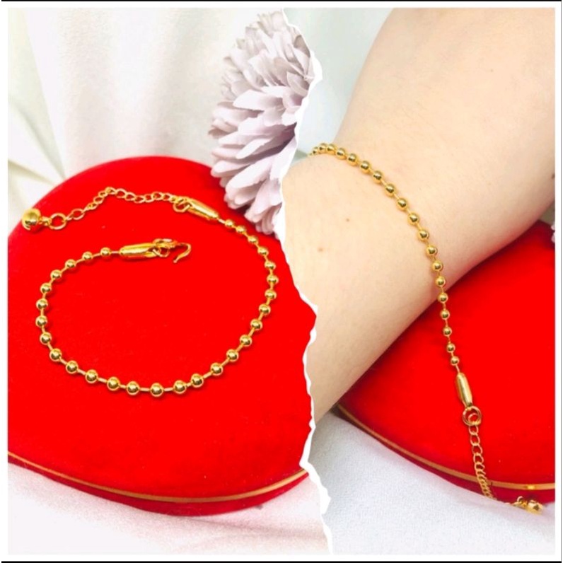 Gelang tangan motif biji lada gold berlapis emas 24k mewah