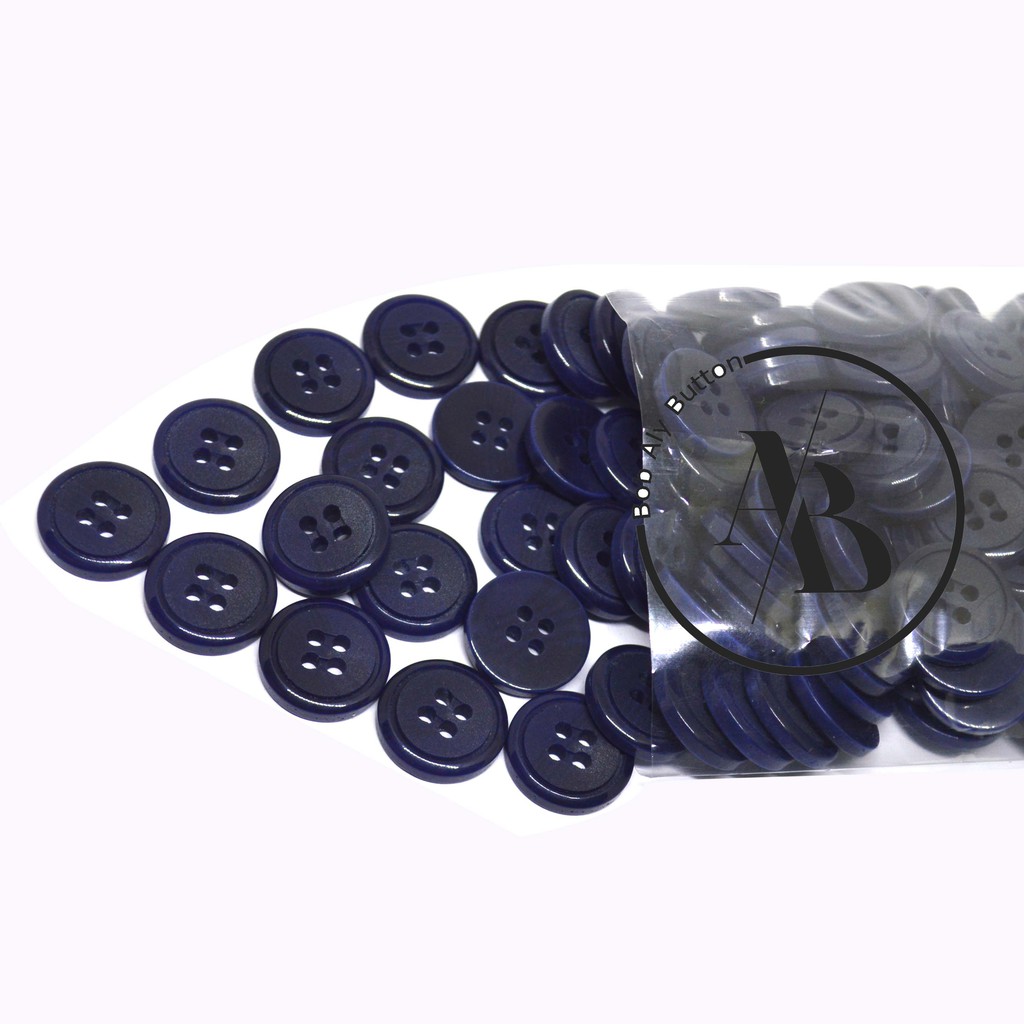 KANCING JAS PLASTIK UKURAN 15 MM PER 12 PCS BLAZER 15 NAVY