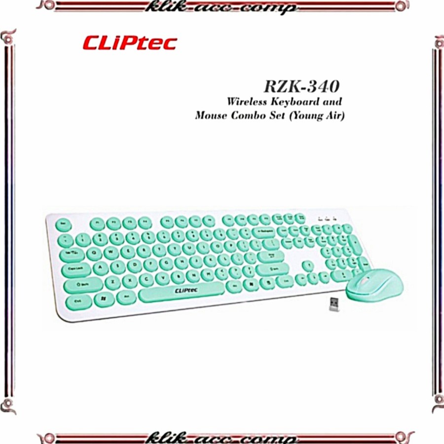 Keyboard + Mouse Wireless Bundle Cliptec Young Air Rzk 340