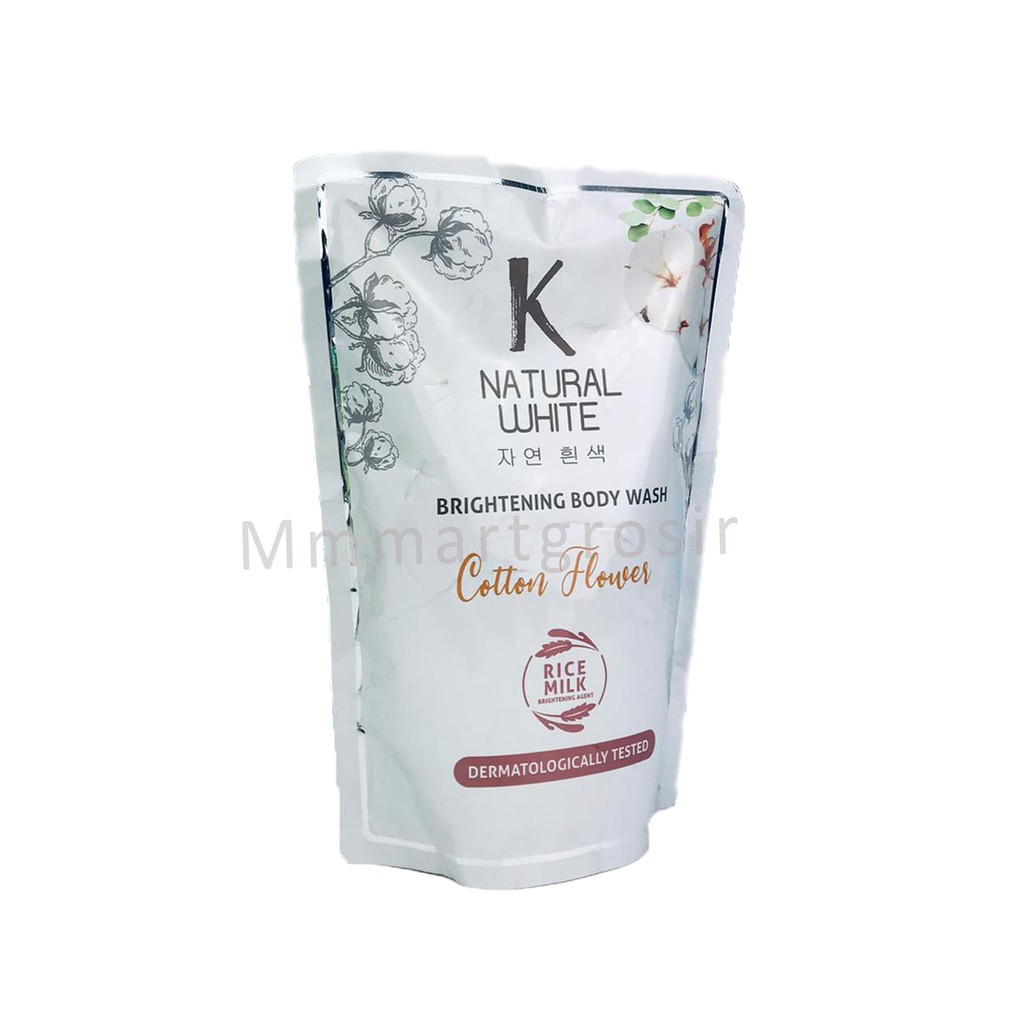 K Natural White/Brightening Body wash/sabun cair/Cotton Flower/Rice Milk / 450ml